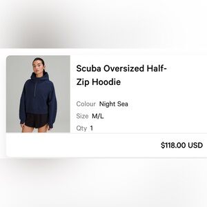 lululemon athletica Scuba Oversized Half-Zip Hoodie - Night Sea